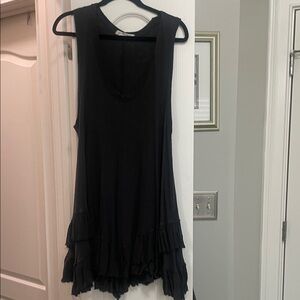 Free People summertime tunic or Drress with ruffles raw edges Sleeveless.